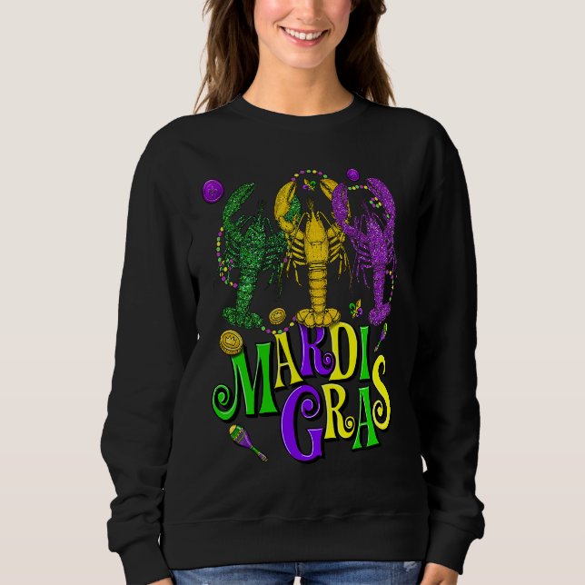 Sweatshirt Mardi Gras Crawfish Jester Beads  Mardi Gras Party (Devant)