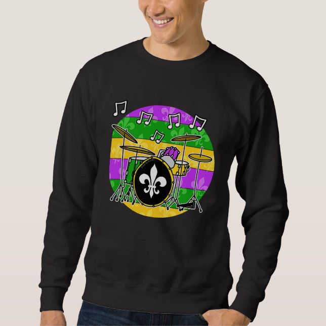 Sweatshirt Mardi Gras Drums Drummer Percussionist Musician (Devant)