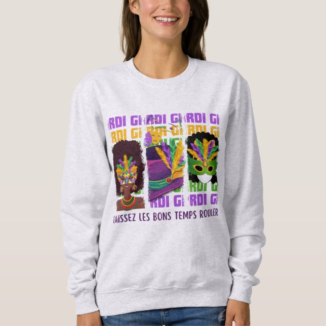 Sweatshirt MARDI GRAS Laissez Les Bons Temps Rouler (Devant)