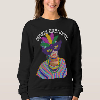 Sweatshirt Mardi Gras Mardi Grandma With Mardi Gras Beads Mas