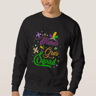 Sweatshirt Mardi Gras Squad Fleur De Lys Mask Funny Mardi Gra