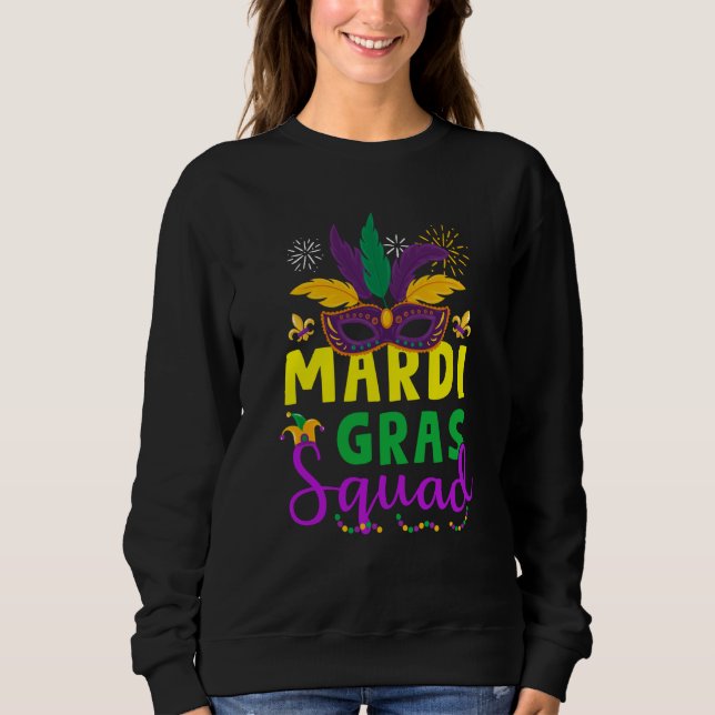 Sweatshirt Mardi Gras Squad Mask Costume Carnival Parade Part (Devant)
