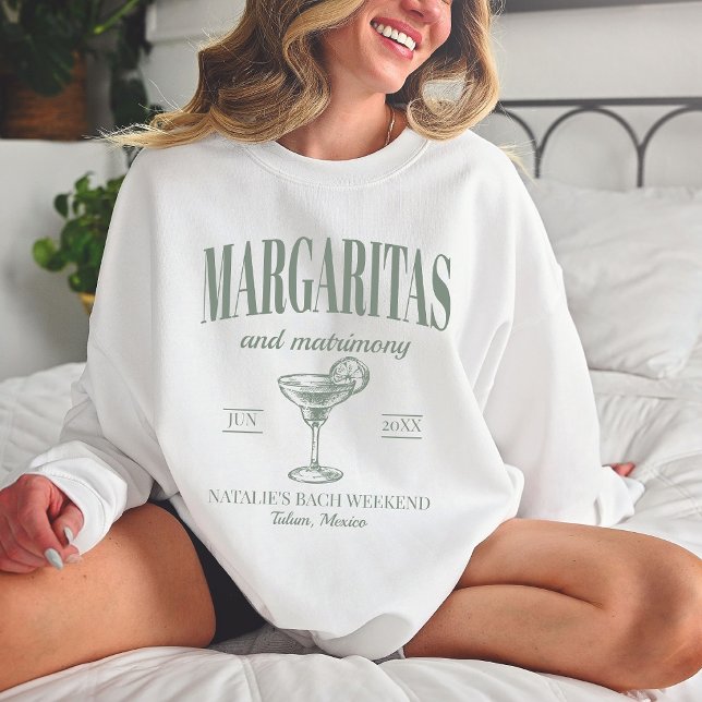 Sweatshirt Margaritas Et Mariage Bachelorette Personnalisée (Créateur téléchargé)