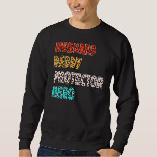 Sweatshirt Mari Daddy Protecteur Héros Léopard Vintage Fathe