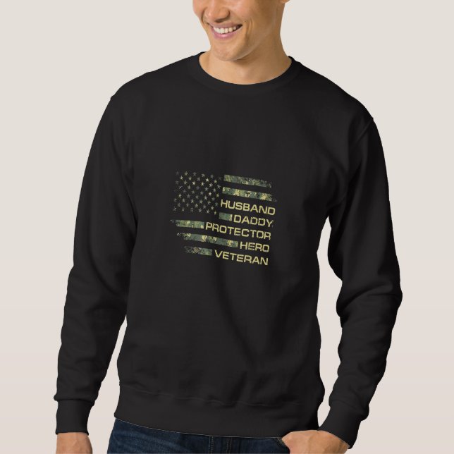 Sweatshirt Mari Daddy Protecteur Héros vétéran Usa Drapeau Ca (Devant)