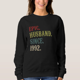 Sweatshirt Mari épopé depuis 1992 30ème Mariage rétro Anivers