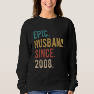 Sweatshirt Mari épopé depuis 2008 14e anniversaire de Mariage