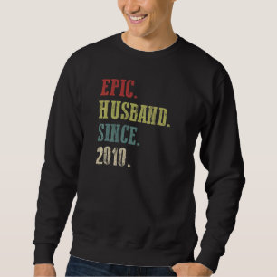 Sweatshirt Mari épopé rétro depuis 2010 12ème Mariage Aniver