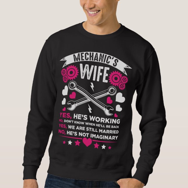 Sweatshirt Mariage du mari de la petite amie mécanicienne (Devant)
