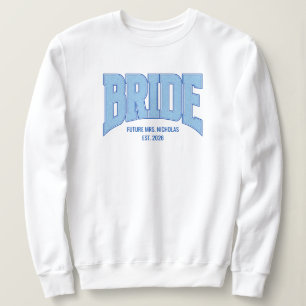 Sweatshirt Mariée Faux Paillettes Varsity Fiançailles Robe de