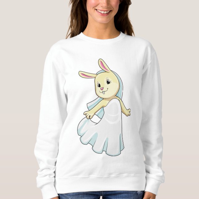 Sweatshirt Mariée lapin avec voile (Devant)