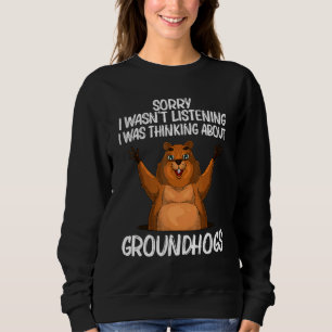 Sweatshirt Marmotte Pour Hommes Femmes Bois Rodent Animal _2