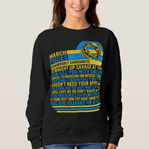 Sweatshirt Mars Poissons Faits SIGNE Zodiaque Astrologie Tour