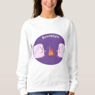 Sweatshirt Marshmallows mignons roses par dessin animé sur le