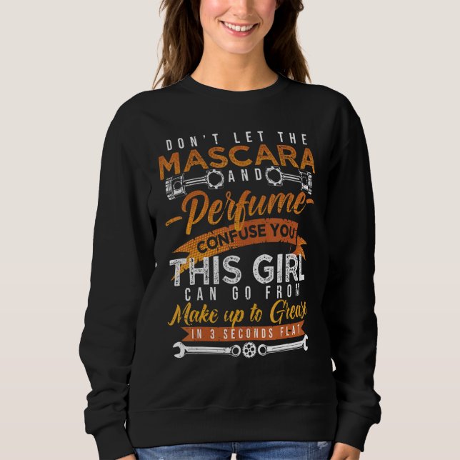 Sweatshirt Mascara Et Parfum Je suis Une Femme Mécanique Sarc (Devant)