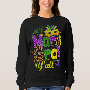 Sweatshirt Masque à plumes C'est Mardi Gras Y'all New Orleans