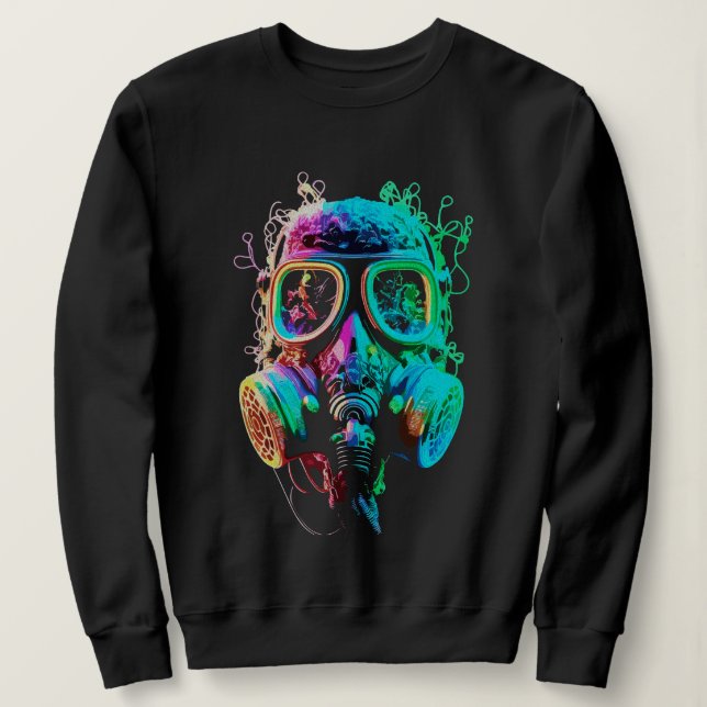 Sweatshirt Masque au gaz de néon : Art du chaos (Design devant)