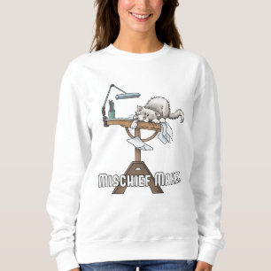 Sweatshirt Masque de défaut de chat blanc