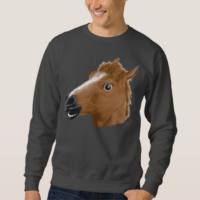 Sweatshirt Masque Déplaisant de la tête de cheval (Devant)