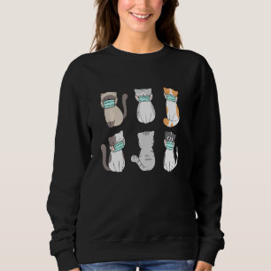 Sweatshirt Masque Visage de chat, Mignonne Animaux Chats Amat