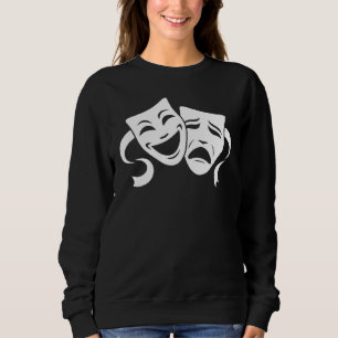 Sweatshirt Masques blancs de théâtre de comédie et de tragédi