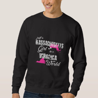 Sweatshirt Massachusetts De Femmes Juste Une Fille Massachuse