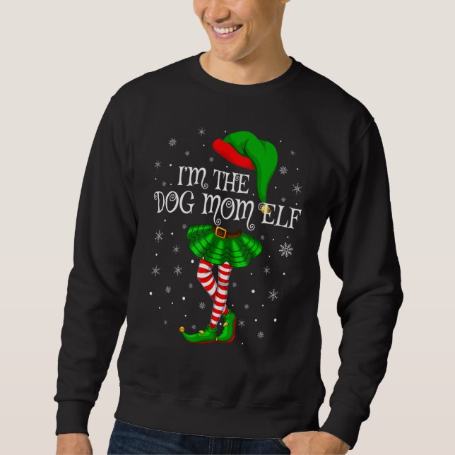 Sweatshirt Matching Family Group I'm The Dog Mom Elf Christma (Devant)