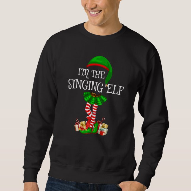 Sweatshirt Matching Family Group Je suis The Singing Elf Chri (Devant)