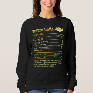 Sweatshirt Matzo Balls Nutrition Facts Jewish Hanoukka Christ