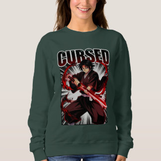 Sweatshirt Maudit – Graphisme de guerrier katana de style ani