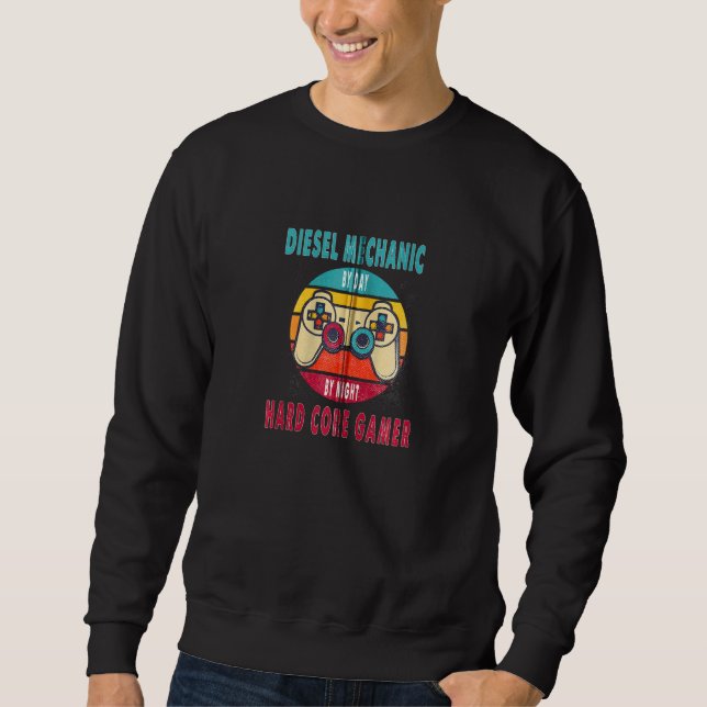 Sweatshirt Mécanicien Diesel De Jour En Nuit Jeu De Coeur Dur (Devant)