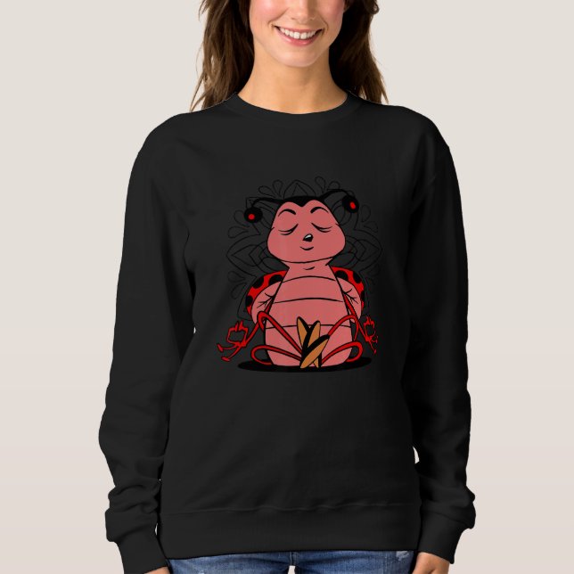 Sweatshirt Meditating Ladybug doing yoga for meditation and m (Devant)