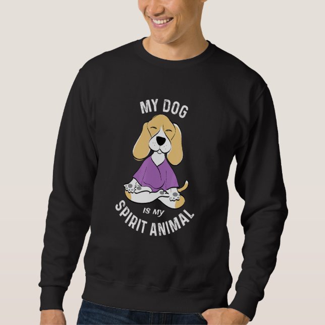 Sweatshirt Méditer Le Chien De Yoga Beagle Par Chien (Devant)