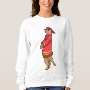 Sweatshirt Meerkat as Firefighter with Helmet