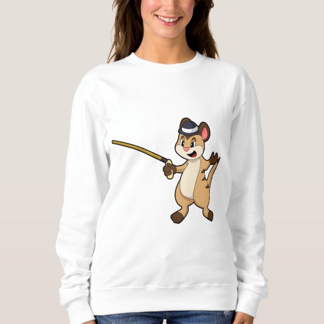 Sweatshirt Meerkat avec Casquette et bâton de marche (Devant)