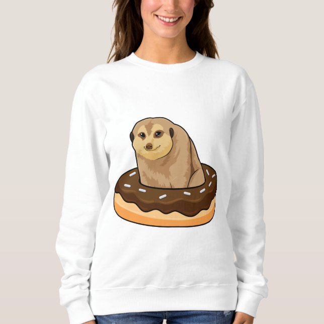 Sweatshirt Meerkat avec Donut (Devant)
