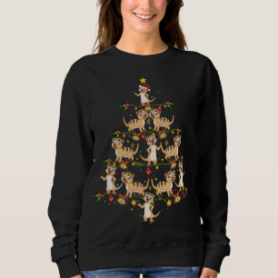 Sweatshirt Meerkat Noël Arbre Cadeau Noël Chapeau Meerkat Noë