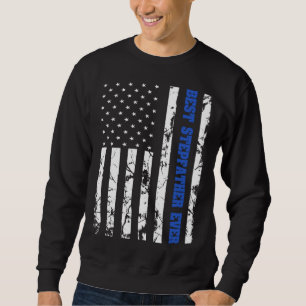 Sweatshirt Meilleur beau-père jamais drapeau américain vintag