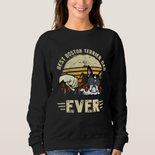 Sweatshirt Meilleur Boston Terrier Papa Jamais Coucher de sol