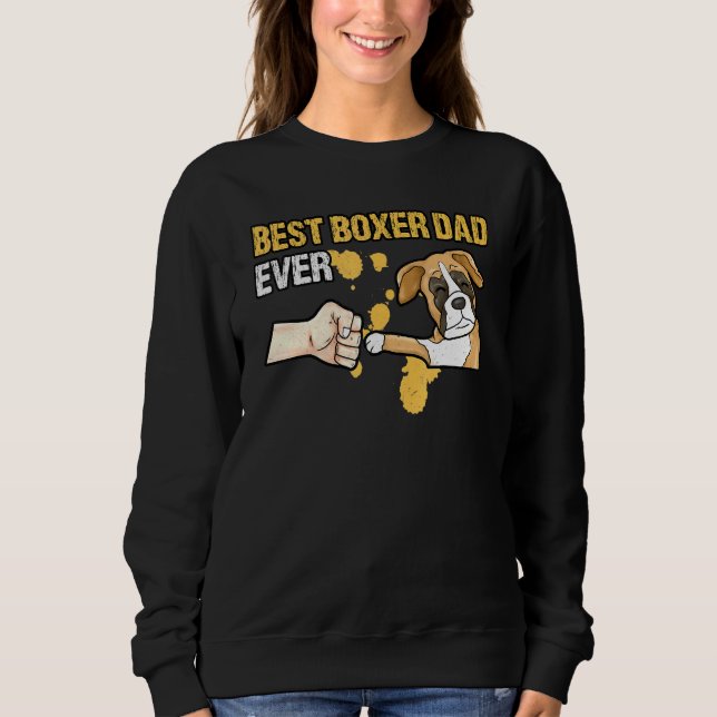 Sweatshirt Meilleur Boxer Papa Daddy Propriétaire Chien Père (Devant)