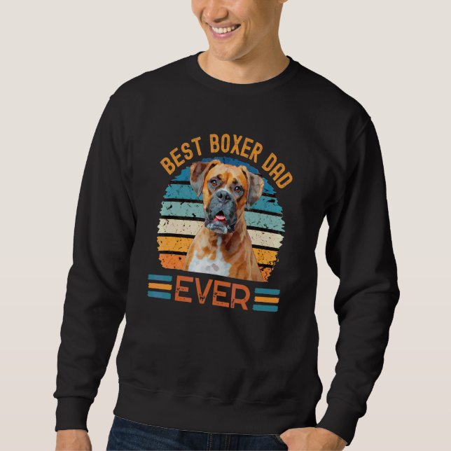 Sweatshirt Meilleur Boxer Papa Ever Chien Fête des pères Tee (Devant)