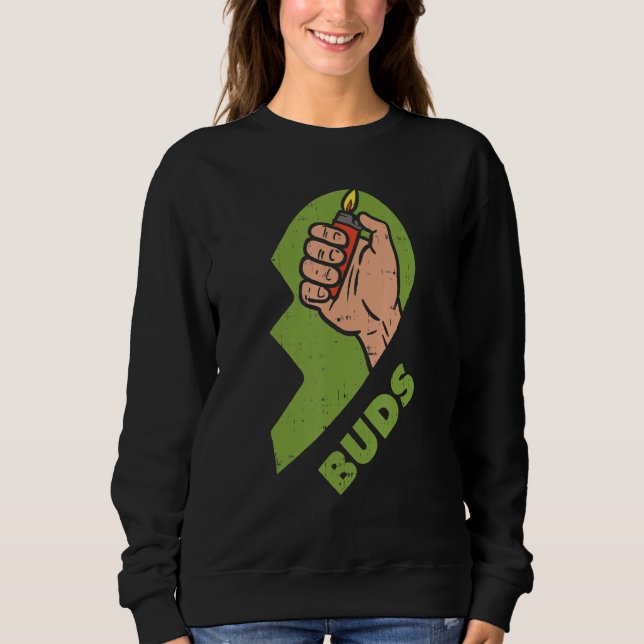 Sweatshirt Meilleur Buds Matching Couple Plus Léger Stoner Fr (Devant)