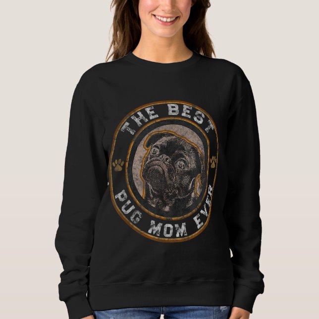Sweatshirt Meilleur Carlin Maman Jamais Carlins noirs Proprié (Devant)
