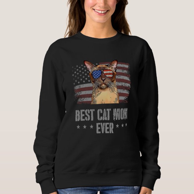 Sweatshirt Meilleur Chat Birman Maman Jamais Retro Usa Améric (Devant)