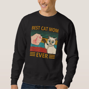 Sweatshirt Meilleur Chat Maman Jamais Fist Bump Cat-Mommy