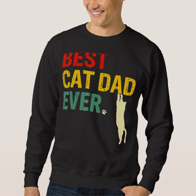 Sweatshirt Meilleur Chat Papa Jamais Chat Papa Fête du Père (Devant)