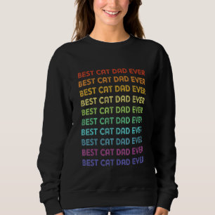 Sweatshirt Meilleur Chat Papa Jamais Vintage Rétro Pour Chat