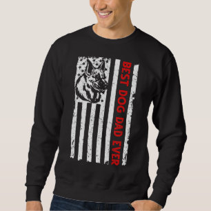 Sweatshirt Meilleur Chien Papa Jamais Chemise Drapeau América