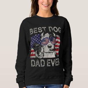 Sweatshirt Meilleur Chien Papa Jamais Pitbull Drapeau América