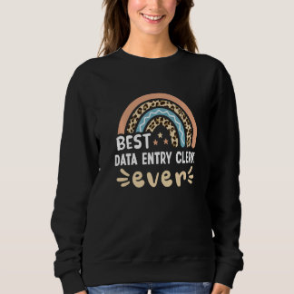 Sweatshirt Meilleur commis d'entrée de données jamais Leopard